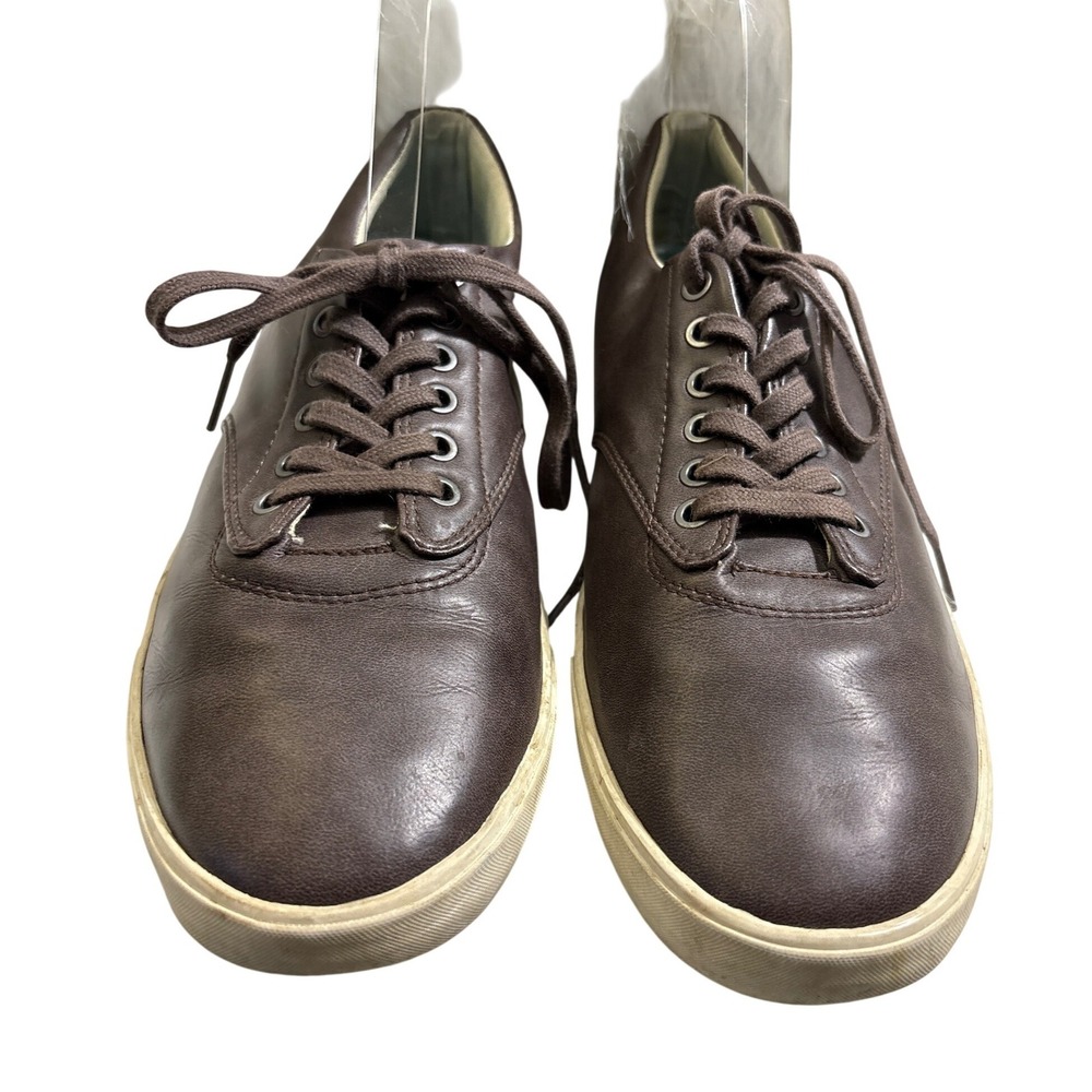 SeaVees‎ Mens Brown Leather Low Top Lace Up Sneakers Casual Shoes 11.5